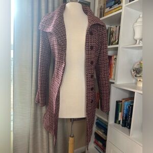 Beautiful Pink and Burgundy Tweed Women's Coat
